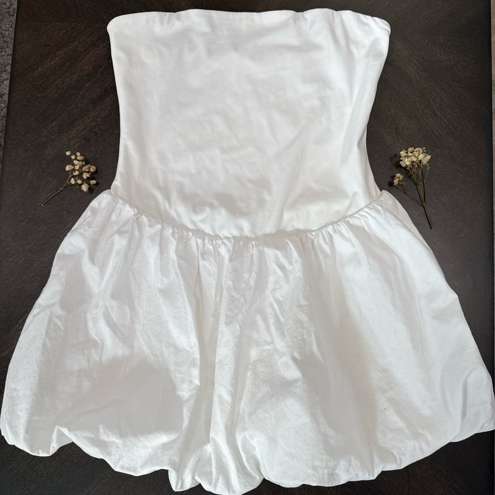 Garage White Strapless Mini Dress